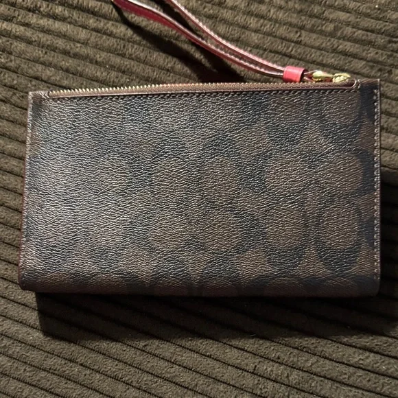 Coach Brown and Magenta Wristlet - Picture 3 of 4